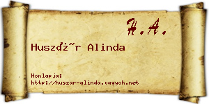 Huszár Alinda névjegykártya